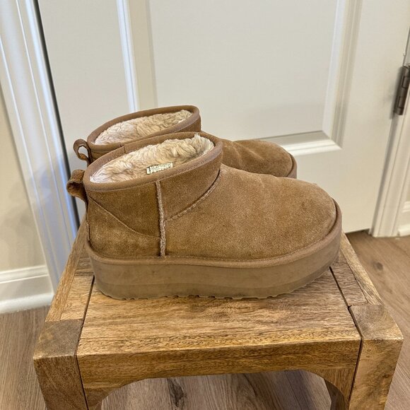 UGG Classic Ultra Mini Platform Boot in Chestnut Size US 9 - Picture 5 of 15